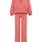 Vorn Design Bromelia co-ords set in blossom featuring a floral print, matching top and pants with vibrant botanical design.