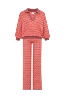 Vorn Design Bromelia co-ords set in blossom featuring a floral print, matching top and pants with vibrant botanical design.