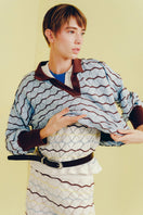 Vorn Design Bromelia co-ords set in ice blue featuring a matching top and pants with floral pattern and relaxed fit.