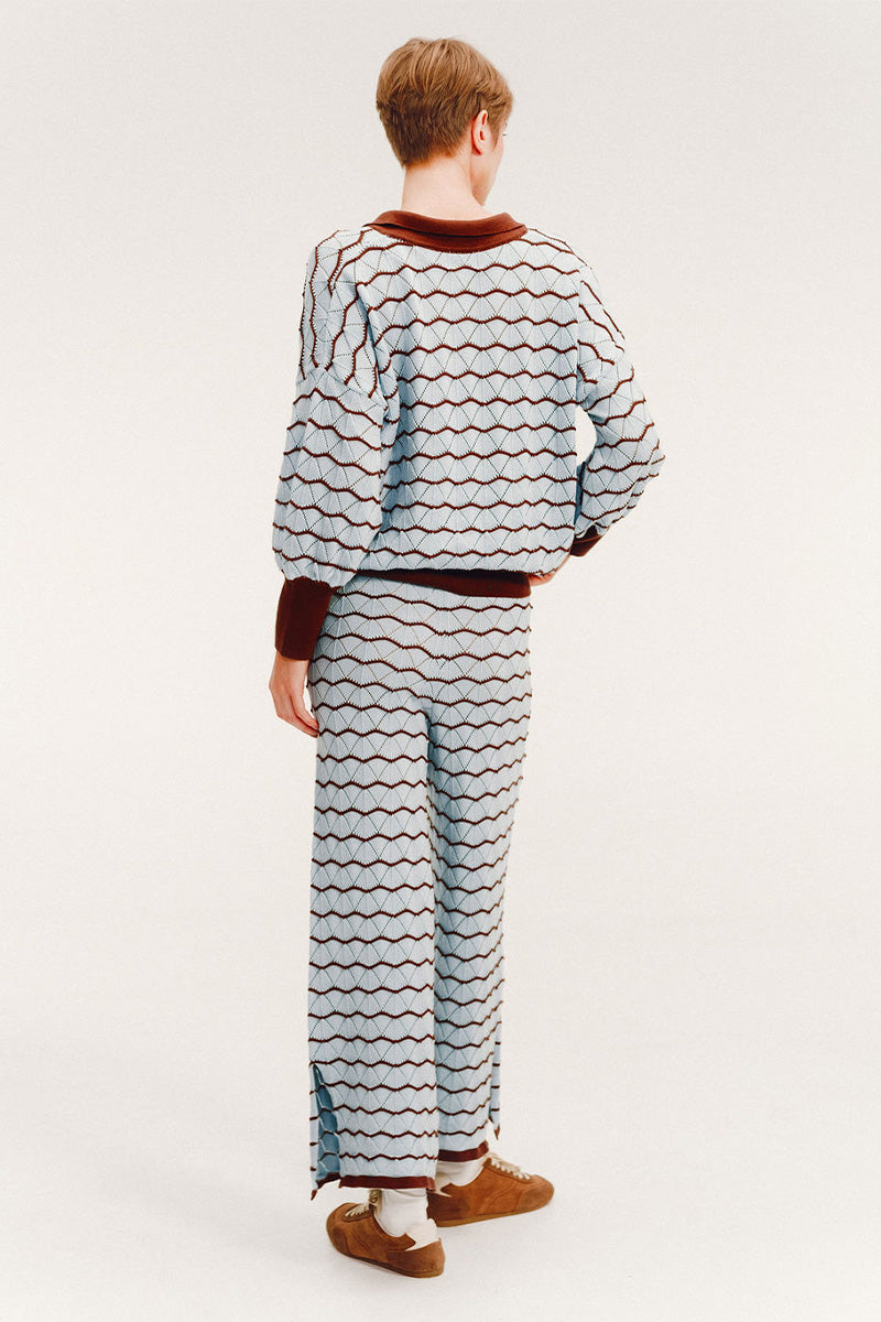 Vorn Design Bromelia Set in Iceberg co-ords featuring a stylish matching top and pants in a vibrant pattern.