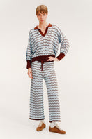 Vorn Design Bromelia co-ords set in iceberg fabric, featuring a stylish top and matching pants with vibrant floral print.