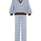 Vorn Design Bromelia co-ord set in Iceberg with floral print and matching top and pants, stylish and comfortable for casual wear.