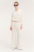 Vorn Design BROMELIA set in ivory co-ords, featuring a stylish top and matching pants with a modern, elegant design.