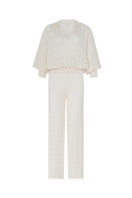 Vorn Design Bromelia co-ords set in ivory, featuring a stylish top and matching pants with a relaxed fit and elegant design.