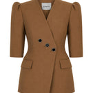 Izakova brown blazer, stylish men's blazer in a tailored fit, displayed on a hanger against a neutral background.