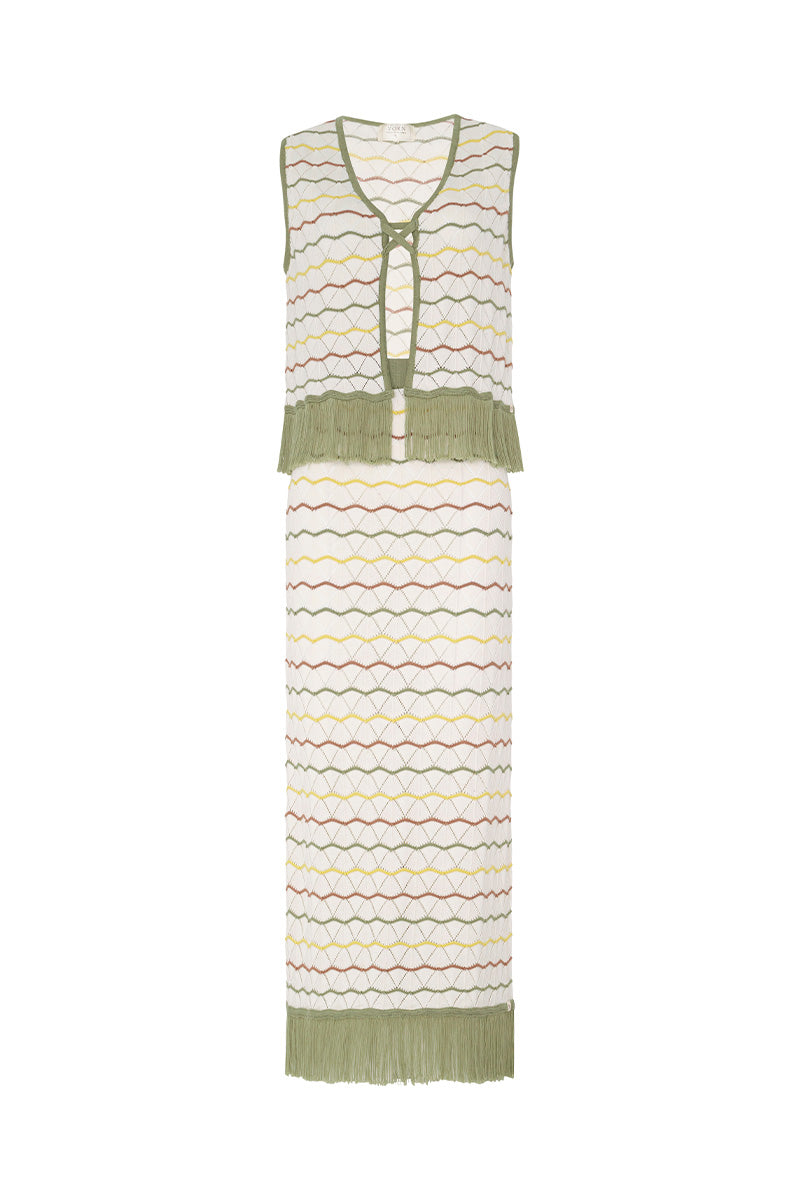 Vorn Design Camaria Forest co-ords set featuring a matching top and pants with a stylish forest green pattern.