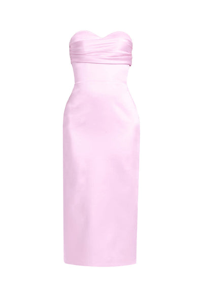 pink camilla dress Gigii's CAMILLA SATIN MIDI DRESS