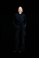 Blue and black belted shirt by Delegan featuring a stylish design, perfect for casual or semi-formal wear.