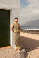 Vorn Design Camaria co-ord set in sandy color, featuring a stylish crop top and matching high-waisted pants.