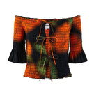 Black Rosa off-shoulder top by Chictopia, featuring a stylish black and red-green color design with a trendy off-shoulder neckline.