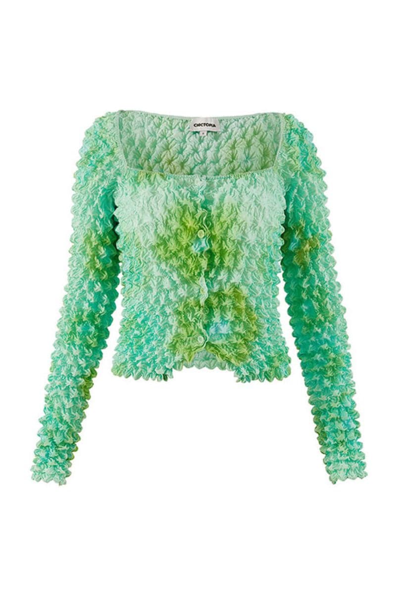 GREEN FLORAL PRINT CLARA TOP | Chictopia | CULT MIA
