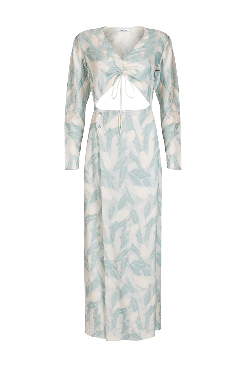 Nara Niro Christie cut-out floral maxi dress featuring a vibrant floral pattern and stylish cut-out details.