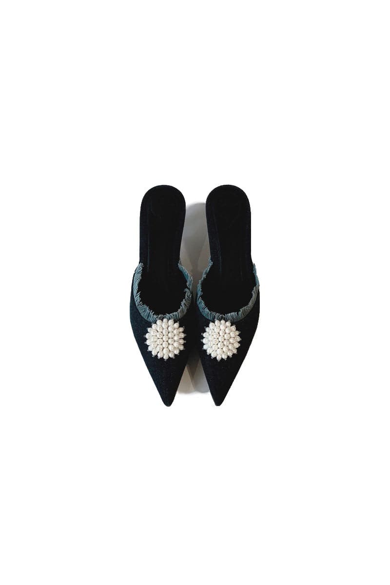 NALA DENIM KITTEN HEELS | Christin Wu | CULT MIA