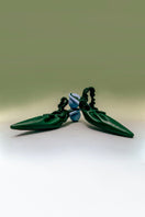 Christin Wu Phoebe Tourmaline Green Mules heels in EU size 36, stylish slip-on shoes with a vibrant green color and sleek design.
