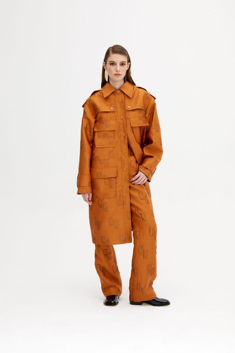 BROWN ELASTICATED LOGO PANTS | Coloreve | CULT MIA