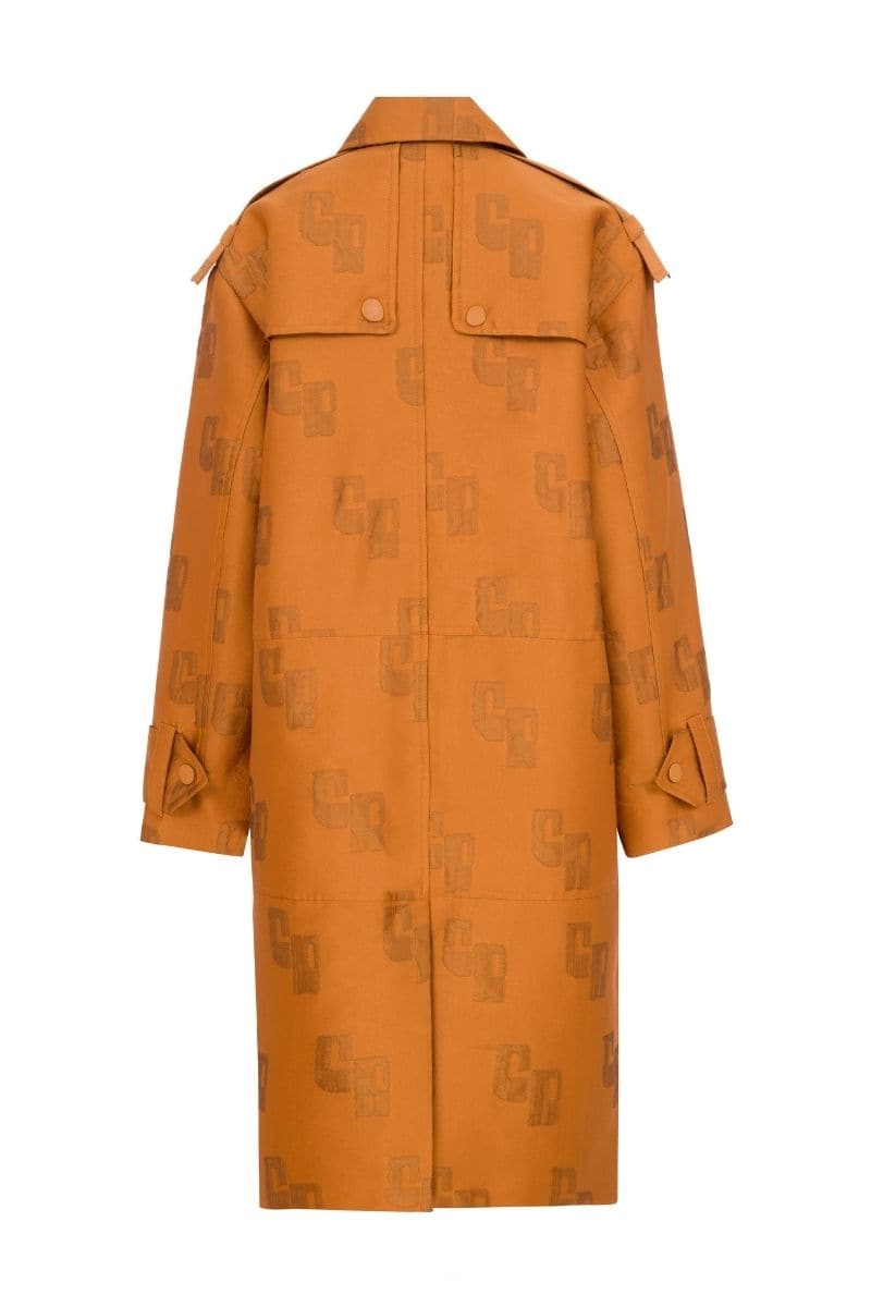 BROWN LOGO TRENCH COAT | Coloreve | CULT MIA