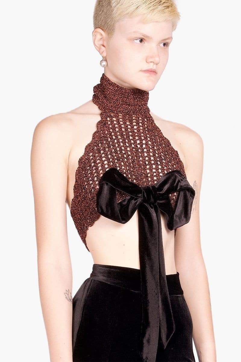 HALTER BOW CROCHET TOP | Compte Spain | CULT MIA