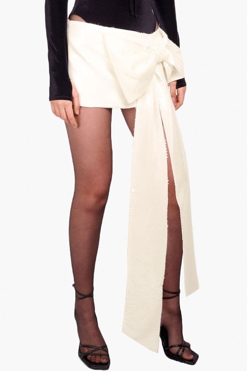 IVORY SEQUINS MINI SKIRT | Compte Spain | CULT MIA