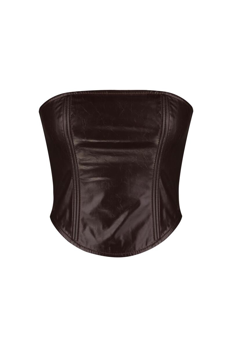 DARK CHOCOLATE CORSET TOP - CULT MIA