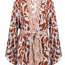 Maliluha Bonheur kimono cover-up with floral pattern, lightweight fabric, and relaxed fit perfect for beach or casual wear.