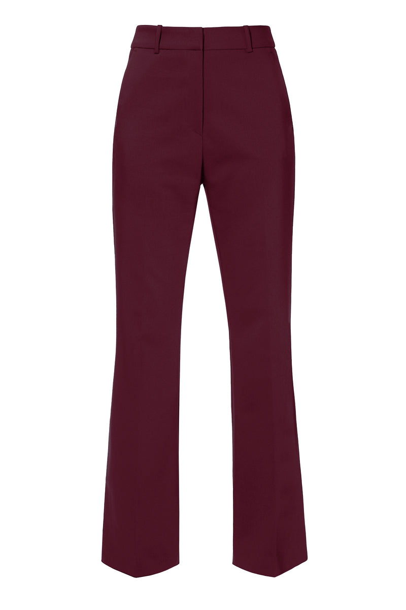 AGGI by HaleWarski Camilla burgundy wine pants, stylish and tailored, shown on a model with a focus on the fit and fabric.