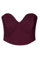 AGGI by Halewski burgundy wine Lara corset top featuring structured design and adjustable straps on a plain background.