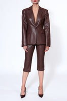 AGGI by Halewski Bonnie blazer in chocolate brown, tailored blazer with lapels and button closure, stylish and versatile for women.