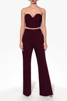 AGGI by HALEWSKI Lara Burgundy Wine Corset top, featuring fitted design with lace-up front and stylish detailing.