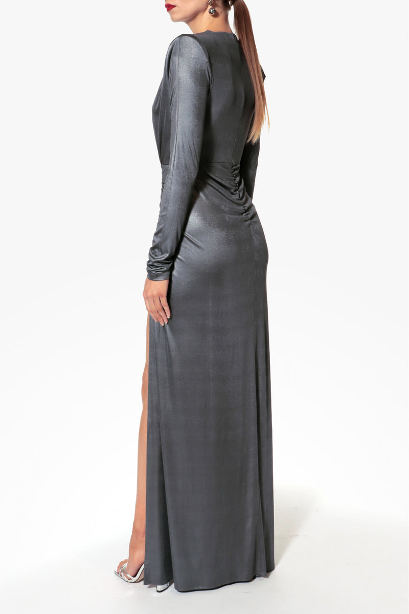 CLARISSA DRESS IN GREY PEARL - CULT MIA