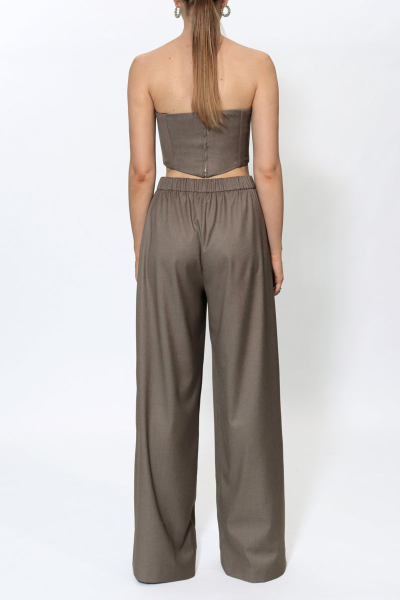 OPHELIE PANTS IN BROWN MELANGE - CULT MIA