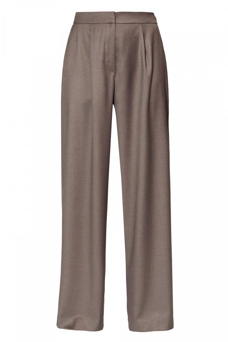 AGGI by Halewski Ophelie pants in brown melange, stylish casual pants with a relaxed fit and textured fabric.
