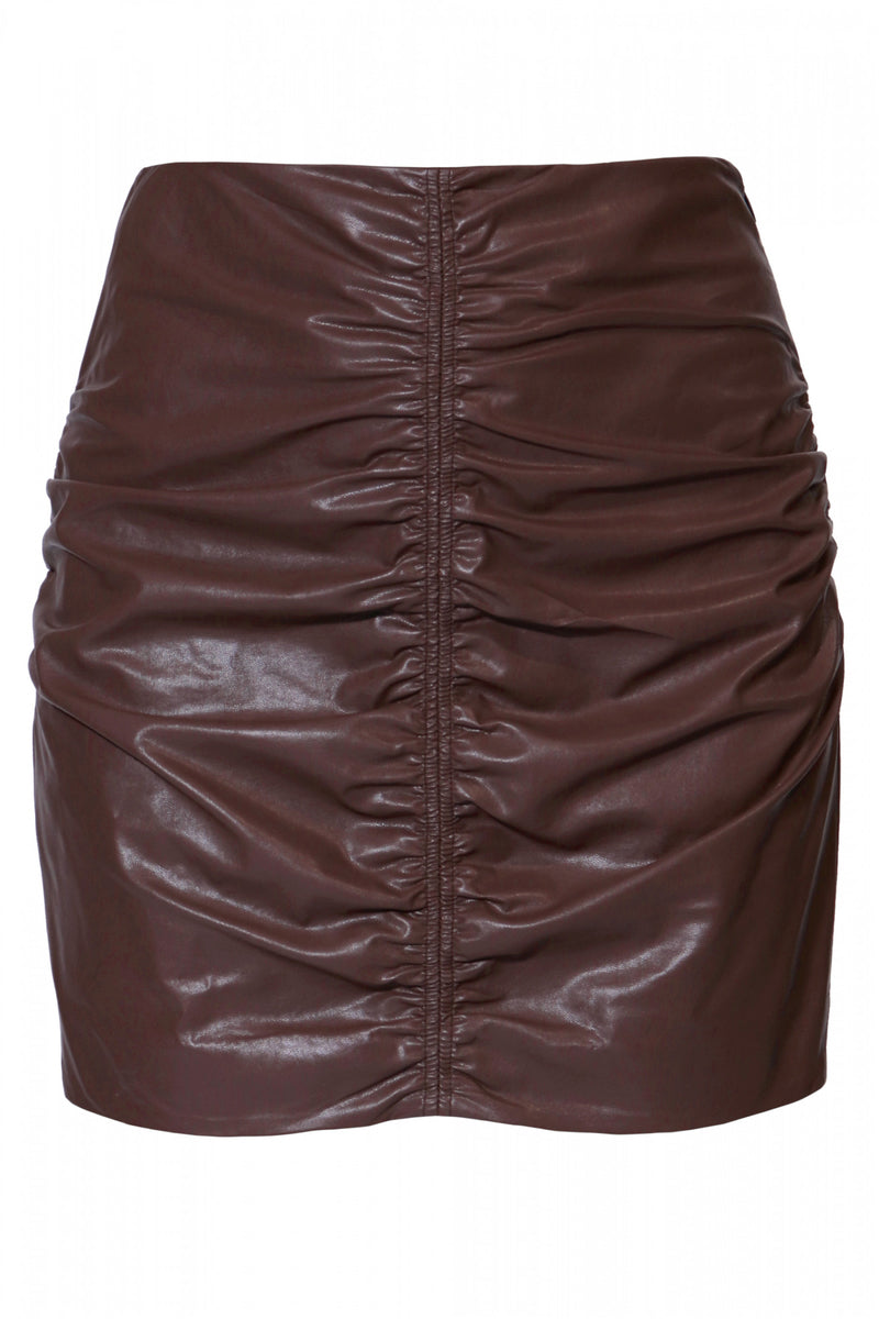 RUTH SKIRT IN CHOCOLATE BROWN - CULT MIA