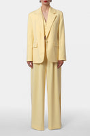 Yellow blazer by AGGI by HALEWSKI, the Tatiana Butter Blazer featuring a tailored fit and classic lapel design.