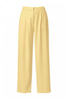 AGGI by HALEWSKI Omena Butter Yellow Pants, stylish casual pants with a relaxed fit and vibrant butter yellow color.