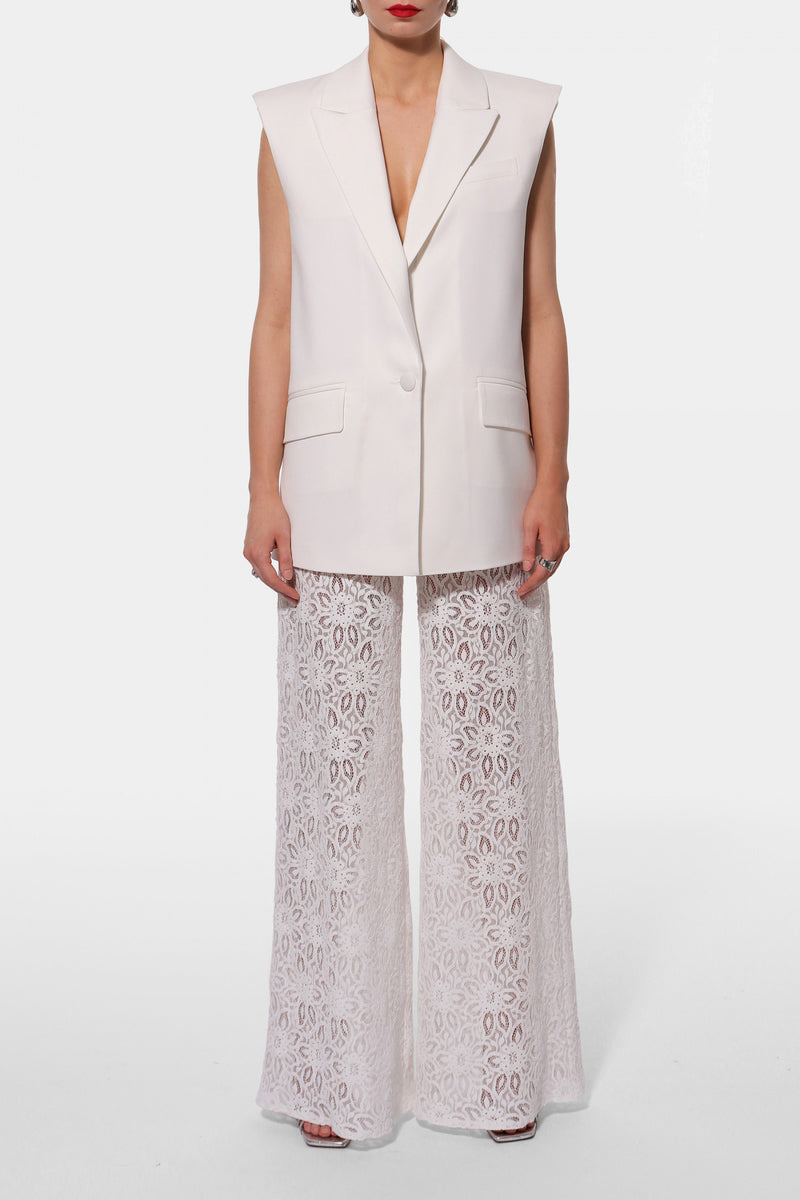 Off-white Ursula vest by AGGI by Halewski, stylish sleeveless top with clean design and modern silhouette.