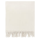 Aethera Helena cashmere shawl in Blanc, draped elegantly to showcase soft, luxurious fabric and classic design.