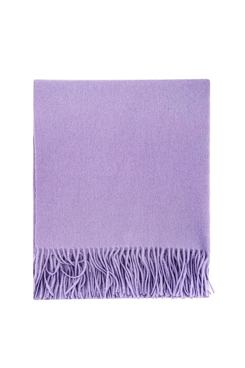 Aethera Serene lambswool mauve shawl draped elegantly, showcasing soft texture and cozy warmth, perfect for stylish layering.