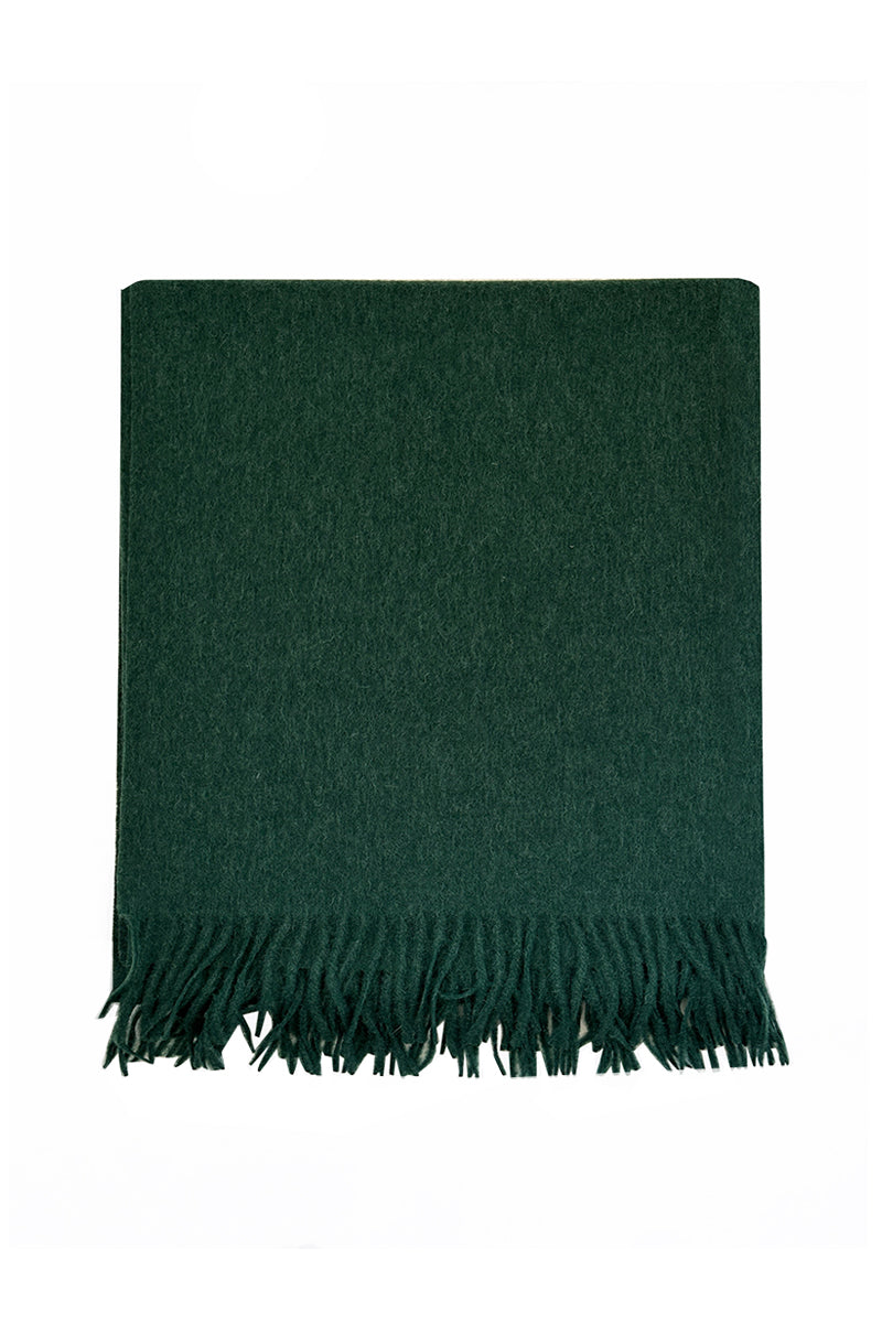 Aethera Serene Lambswool shawl in vibrant chartreuse, showcasing its soft texture and stylish drape.