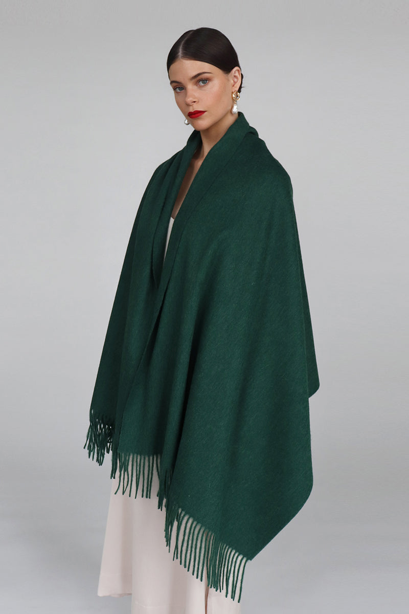 SERENE LAMBSWOOL SHAWL IN CHARTREUSE - CULT MIA