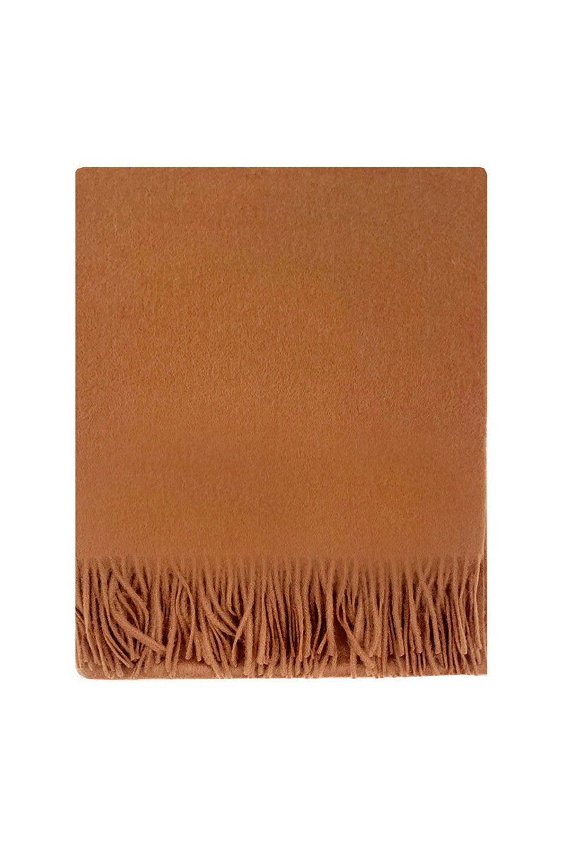 Aethera Helena cashmere shawl in Birch color, showcasing soft, luxurious fabric draped elegantly for a stylish look.