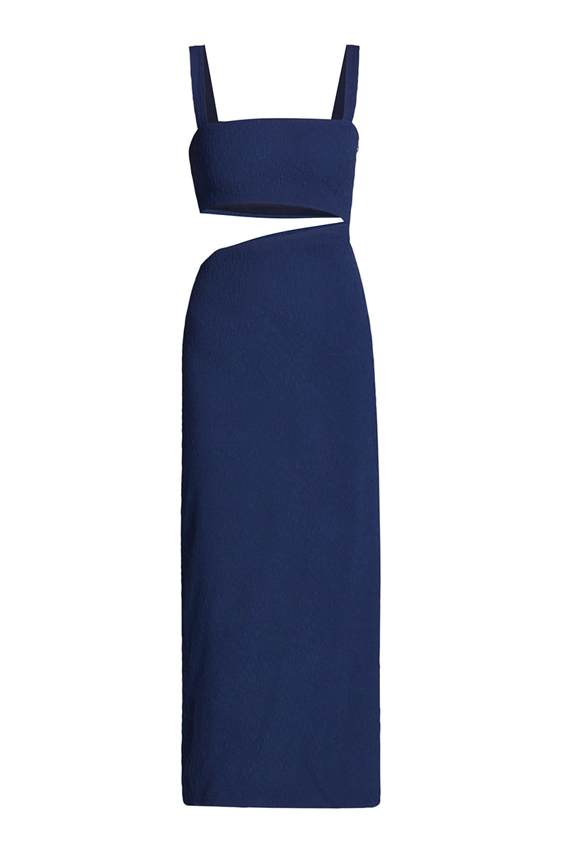 ROBE BLEU MARINE À DÉCOUPES