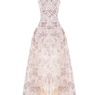 Elegant lilac Mullet gown by Montsand featuring a fitted bodice and flowing asymmetric skirt, perfect for formal occasions.