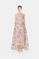 Montsand lilac mullet gown with flowing fabric and elegant design, perfect for formal events or special occasions.