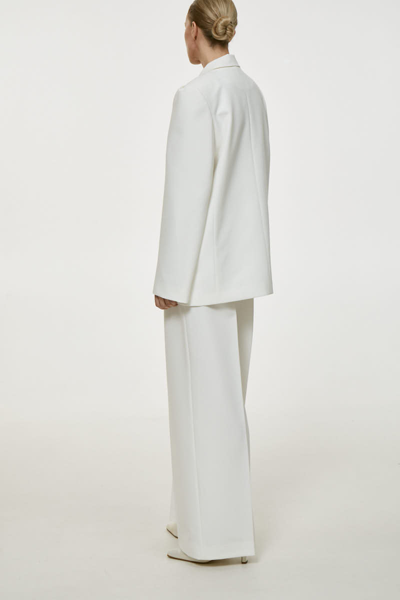 WHITE HIGHT-RISE WIDE LEG PANTS - CULT MIA