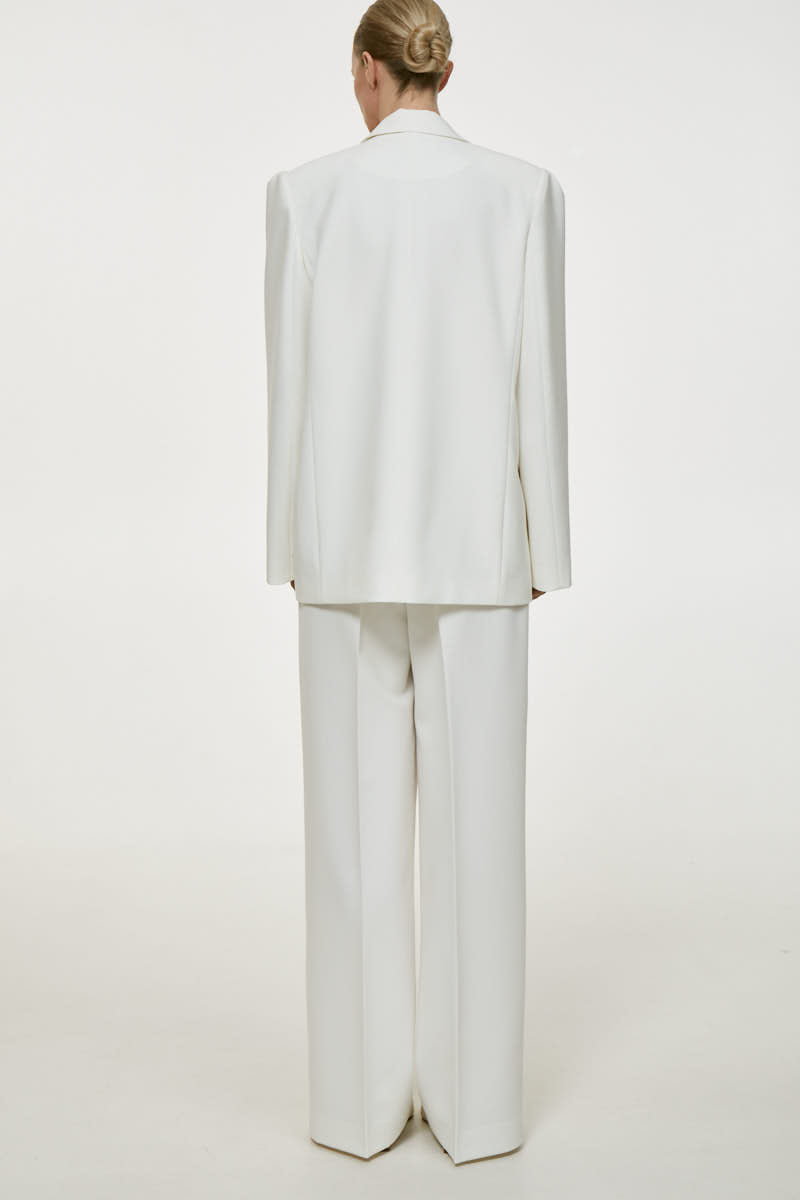 WHITE HIGHT-RISE WIDE LEG PANTS - CULT MIA