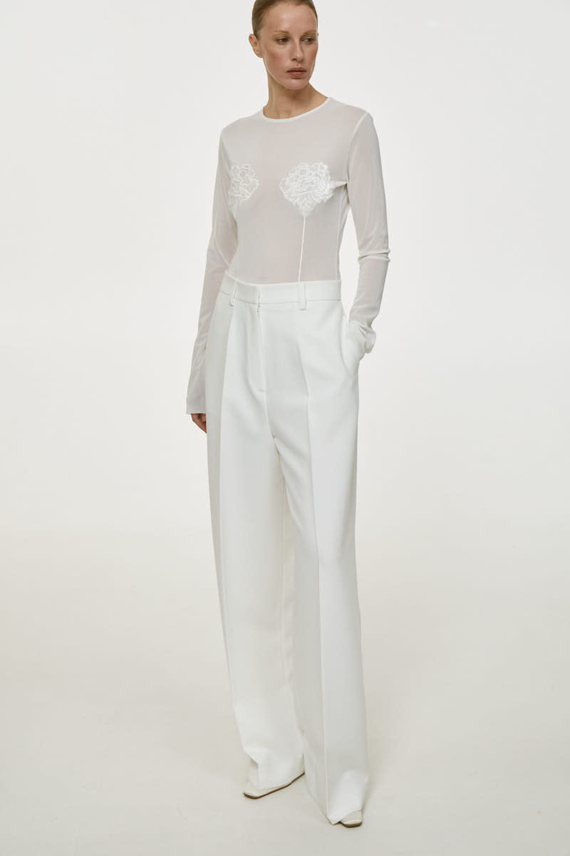 MILK LONG SLEEVE EMBROIDERED TOP - CULT MIA