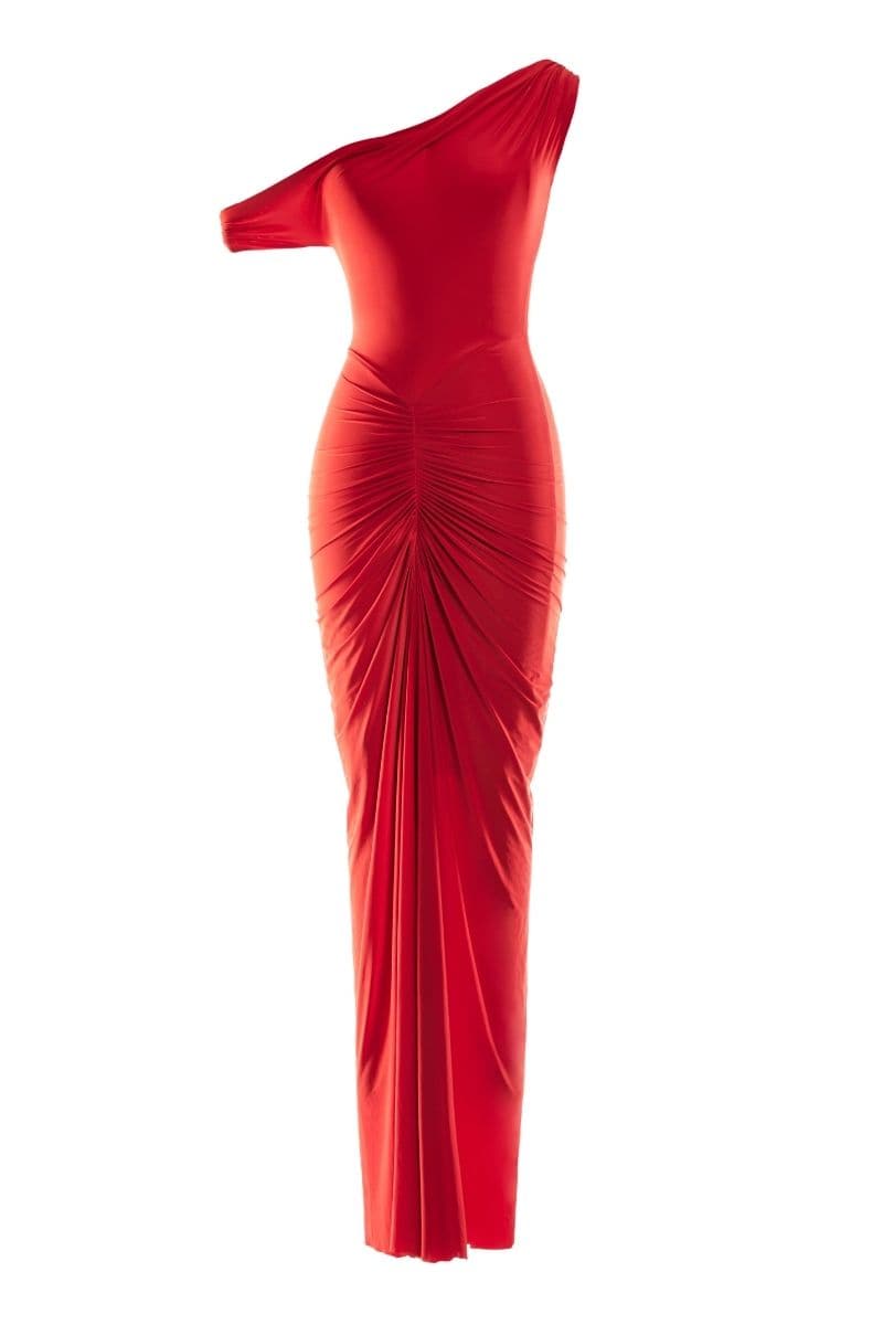 KINDRA ONE-SHOULDER FITTED MAXI DESS | Deme By Gabriella | CULT MIA