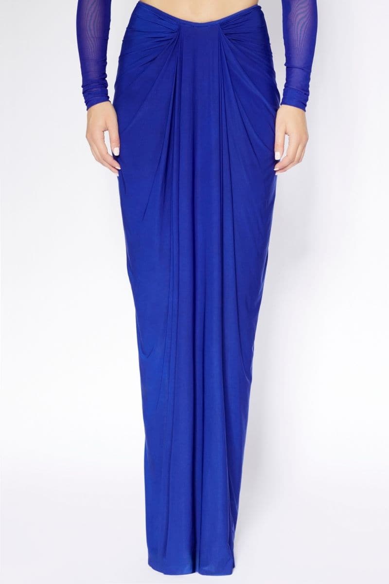 BLUE CORSET AND MAXI SKIRT SET | Deme By Gabriella | CULT MIA