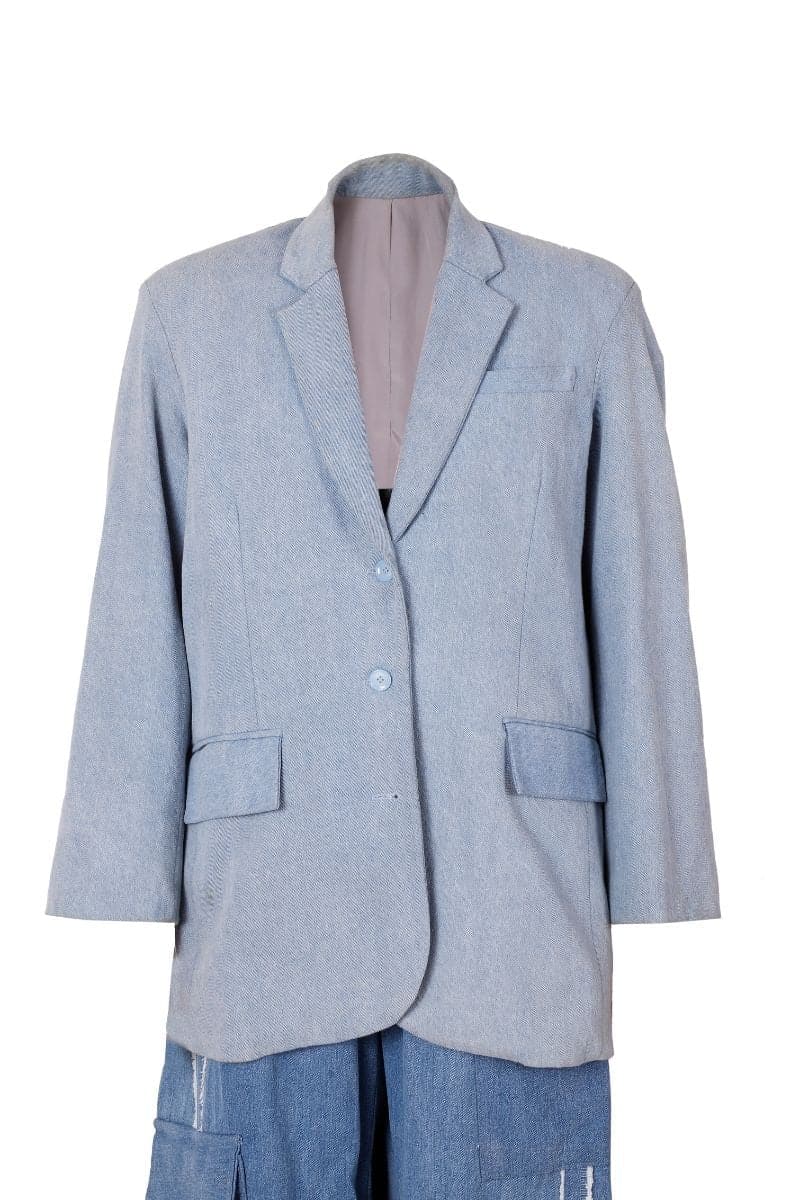 LOLA OVERSIZED DENIM BLAZER AND PANTS SET | Deme By Gabriella | CULT MIA
