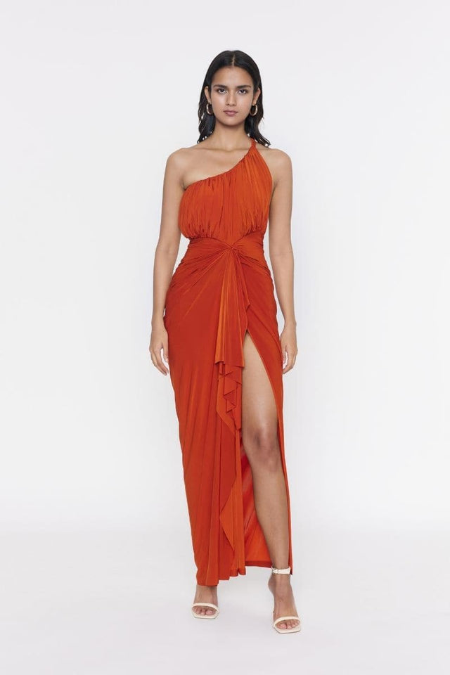 PATRICIA RUST DRAPED MAXI DRESS | CULT MIA | Deme By Gabriella